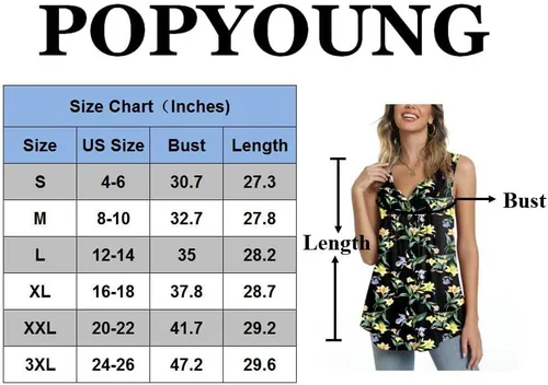 Miniatura 4 de POPYOUNG Camisetas sin mangas de verano Henley con botones