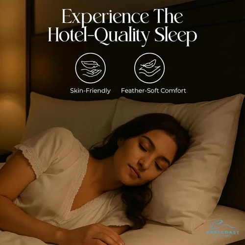 Miniatura 3 de East Coast Bedding Cozy Dream - Almohadas de plumas y plumón de ganso, certificado RDS, funda 100% algodón, colección de hotel, para dormir en cama