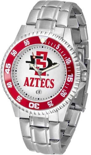 Miniatura 30 de SunTime Reloj de cuarzo de 1.575 in para hombre, correa de acero inoxidable de 0.787 in, esfera Gameday Tulane ola verde