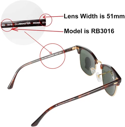 Miniatura 6 de Walleva Replacement Lenses for Ray-Ban Clubmaster RB3016 51mm- Multiple Options