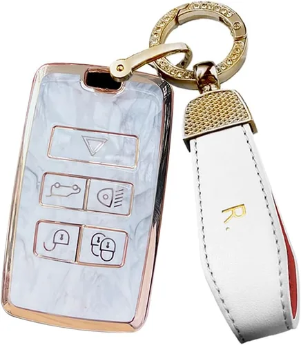 Miniatura 7 de SANRILY Funda para llavero de TPU con patrón de jade para Land Range Rover Discovery Rover Sport 2018 2019 y Jaguar XF 2021, accesorios para llaves