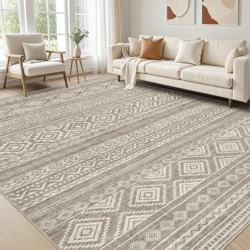 Miniatura 17 de Alfombra grande para sala de estar de 5 x 7: Alfombras marroquíes bohemias, suaves, lavables a máquina, para dormitorio, debajo de la mesa