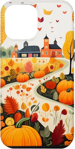 Miniatura 25 de iPhone 12 mini hojas otoño calabaza patrón otoño color hojas caso