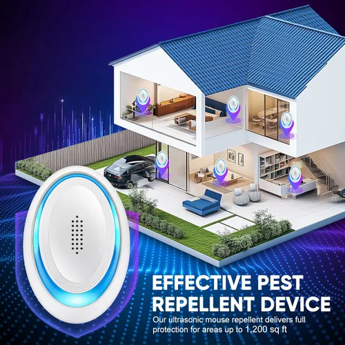 Miniatura 6 de Repelente ultrasónico de plagas para interiores, repelente de ratones para cucarachas, roedores, ratones, mosquitos, ratones, arañas, hormigas
