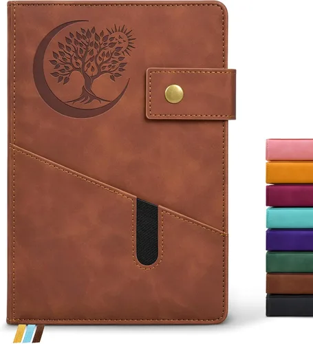 Miniatura 9 de PAIBAS Cuaderno en blanco, cuaderno de bocetos A5 de cuero de tapa dura con 200 páginas de papel grueso en blanco para hombres y mujeres, diario