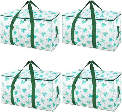 Miniatura 53 de BALEINE Paquete de 2 bolsas de mudanza de gran tamaño con asas reforzadas, bolsa de almacenamiento resistente para ropa, suministros de mudanza