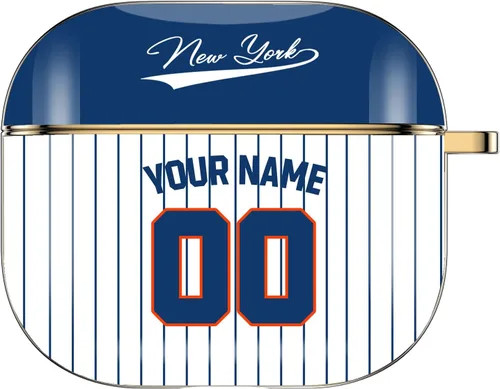 Miniatura 22 de Funda personalizada con nombre y número para AirPods Pro de 3ª generación Pro 2 (2019, 2021, 2022) con llavero personalizado, regalo para fanáticos