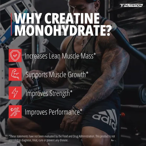 Miniatura 4 de TC Nutrition Monohidrato de creatina en polvo de 0.18 oz (5 g), creatina pura en polvo para mayor fuerza, crecimiento muscular, mayor resistencia