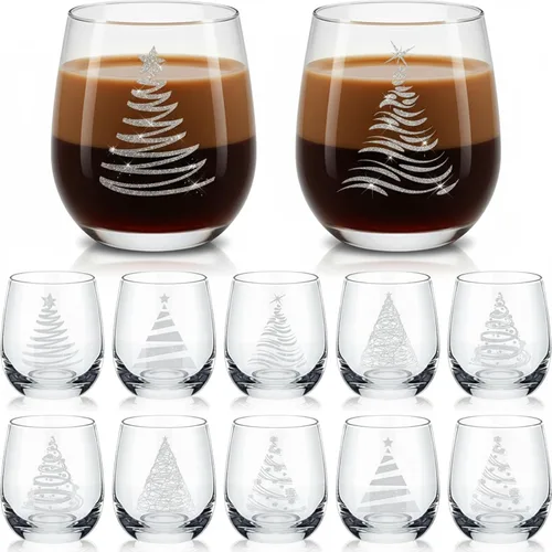 Miniatura 10 de Zhehao 12 vasos de vino sin tallo de Acción de Gracias de 12 onzas, vasos de calabaza y pavo, vasos de vacaciones, regalos ideales para otoño