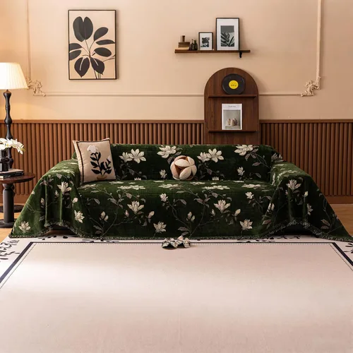 Miniatura 15 de VClife Soft Couch Cover, Vintage Brown Floral Jacquard Couch Covers for Dog, French Cottage Botanical Sofa Cover for 2 Cushion Sofa, Washable