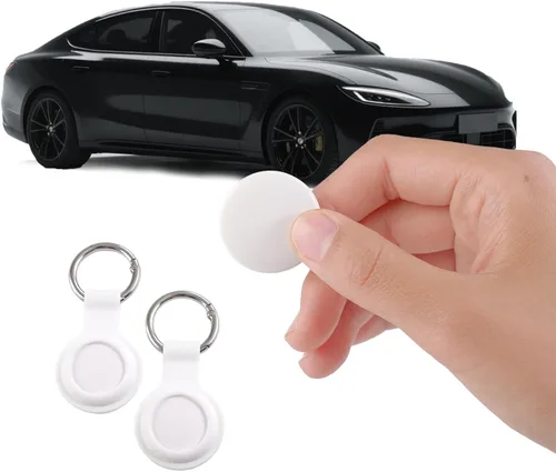 Miniatura 7 de Paquete de 2 rastreadores GPS y 2 llaveros para vehículos que funcionan con Find My (solo iOS) en tiempo real Mini localizador de automóvil oculto