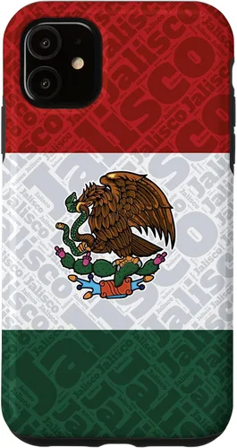 Funda para iPhone 11 Jalisco México escudo aguila Bandera Nacional