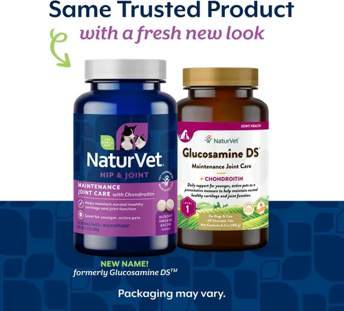 Miniatura 2 de NaturVet Glucosamina DS Nivel 1 Cuidado de mantenimiento Soporte de cadera y articulaciones Suplemento para mascotas para perros y gatos