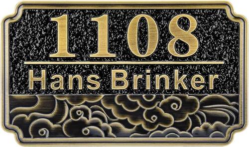 Miniatura 44 de Letrero de dirección personalizado, placa de dirección de número de casa, placa de dirección personalizada, metal o latón antiguo acrílico