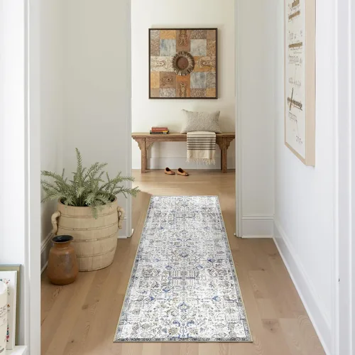 Miniatura 84 de jinchan Lima - Alfombra de pasillo lavable de 2 x 6 pies, antideslizante, de pelo corto, suave, ultrafina, alfombra envejecida para casa de campo