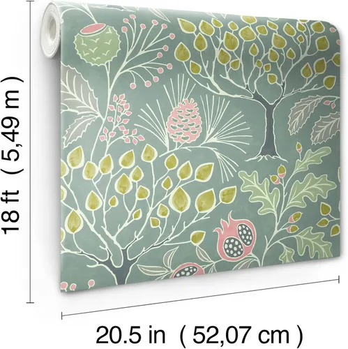 Miniatura 8 de Wall Pops - Papel tapiz autoadhesivo para jardín, color verde