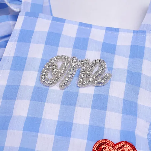 Miniatura 10 de IMEKIS Conjunto de ropa para bebé niña de primer cumpleaños con diadema de verano para sesión de fotos