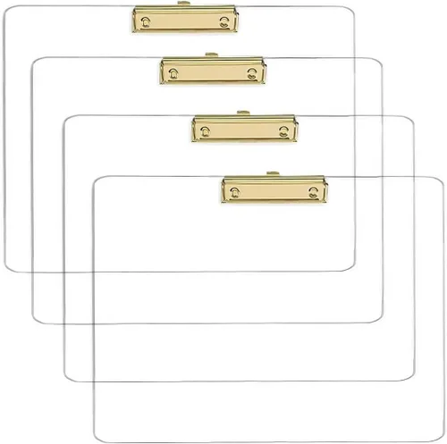 Miniatura 11 de JIARI Paquete de 4 portapapeles de acrílico transparente para oficina, tamaño A4, 8.6 x 12.2 pulgadas (negro, 4 unidades)