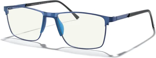 MERRY'S Lentes de bloqueo de luz azul de moda, lentes de lectura, marco de metal, bisagra de resorte, lentes para hombres Azul-2.047 in