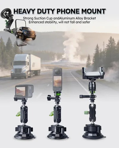 Miniatura 7 de Soporte de teléfono resistente para camión, soporte de teléfono para parabrisas de automóvil, soporte de teléfono Mteal ultraduradero para F- 150