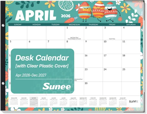Miniatura 11 de SUNEE Calendario de escritorio 2026, 3 paquetes, calendario de 18 meses, octubre de 2025 a marzo de 2027, calendario de escritorio de 17 x 12