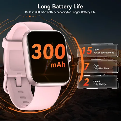 Miniatura 7 de Reloj inteligente con Alexa integrado, pantalla táctil HD de 1.83 pulgadas, notificaciones/llamadas Bluetooth, IP68 impermeable, más de 120 modos