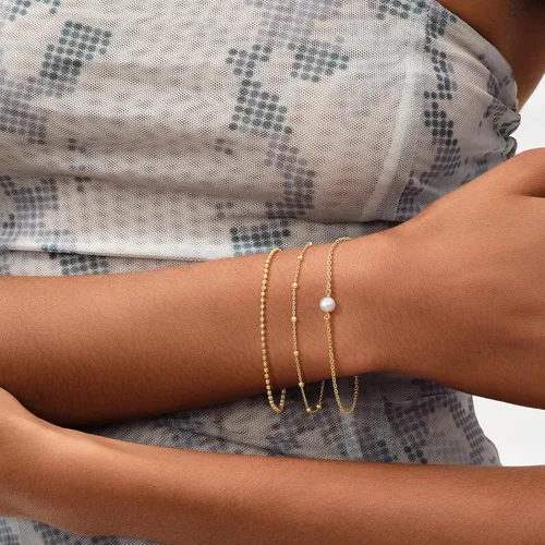 Miniatura 3 de MEVECCO - Brazalete para mujer, chapado en oro de 14 quilates, cadena delicada, joyería simple, bonita, hecha a mano y minimalista para ella