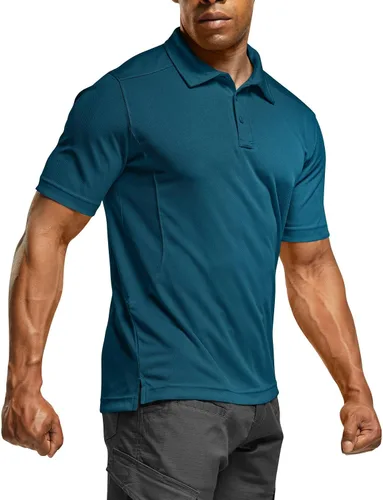 CQR - Camisa tipo polo estilo piqué para hombre, diseños tácticos de manga corta y larga para golf, tela Dry Fit ligera, con FPU 50+ para exteriores