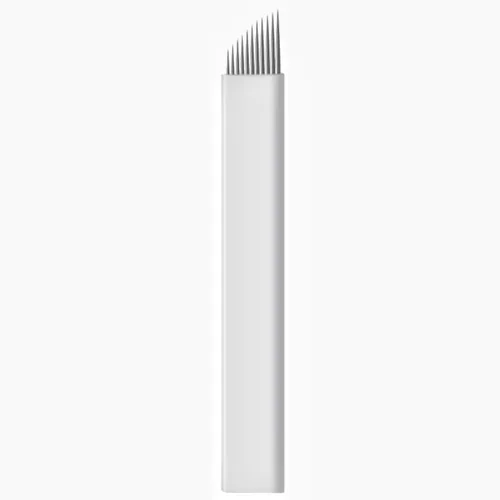 Miniatura 8 de 50pcs Aguja de Maquillaje Permanente Manual Ceja Tatuaje Microblade Agujas Inclinadas (9 Agujas Inclinadas)