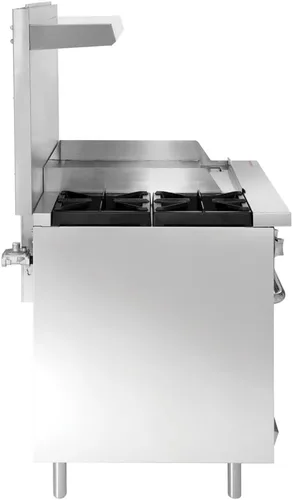 Miniatura 6 de Kratos Estufa de Gas Comercial de 36" de Ancho con Plancha de 24", 2 Quemadores y Horno de Tamaño Completo, Estufa de Acero Inoxidable