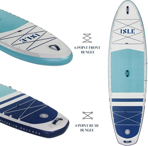 Miniatura 2 de ISLE Pioneer - Tabla inflable de remo para pie, incluye correa de bobina, aleta de giro, mochila de viaje, bomba de mano, remo - SUP apto