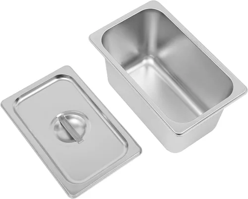 Miniatura 7 de Calentador eléctrico comercial de 4 sartenes, calentador de sopa de acero inoxidable de 1500 W, recipiente para encimera de buffet Bain Marie