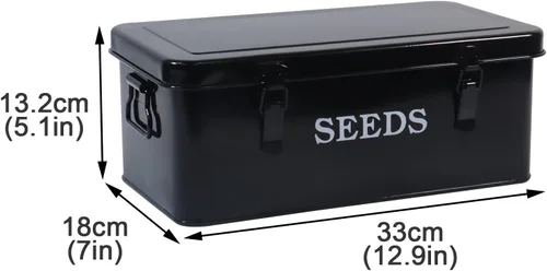 Miniatura 3 de Caja de almacenamiento de semillas, contenedor de semillas de metal, organizador de almacenamiento de semillas con tapa, caja de almacenamiento