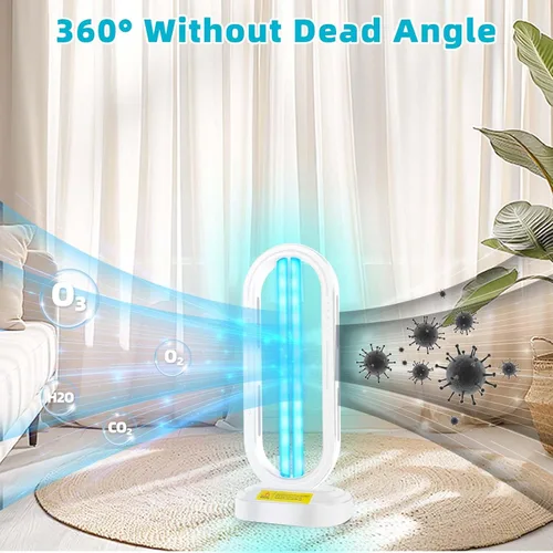 Miniatura 3 de Feefir Desinfectante de luz UV, dispositivo de desinfección UVC para el hogar con control remoto y temporizador de 4 velocidades, desinfectante