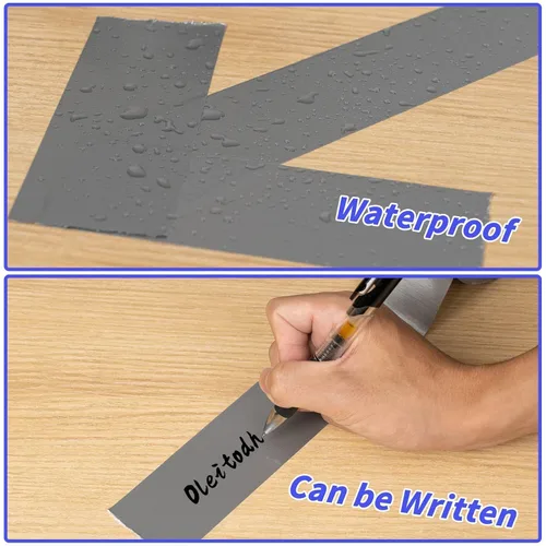 Miniatura 5 de Oleitodh Cinta adhesiva plateada resistente de gran capacidad Paquete de 12 unidades - 2 pulgadas 60 yardas cada una, fuerte, sin residuos, para Gris