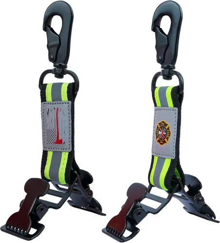 KUNN Clips para Guantes de Bombero de Doble Extremo con Patrón Creativo, Soportes para Guantes de Trabajo de Alta Resistencia, Regalo para Bomberos