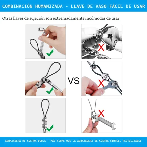 Miniatura 4 de Kit de colgar luces de cadena Newleray, alambre guía para luces de cadena al aire libre, kit de hardware para velas de sombra, con 164 pies