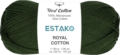 Miniatura 38 de Estako Algodón Royal, 100% hilo de algodón giza mercerizado, suave, súper fino 1 para ganchillo y tejer, 1.76 onzas (50g) / 137 yardas (125m)