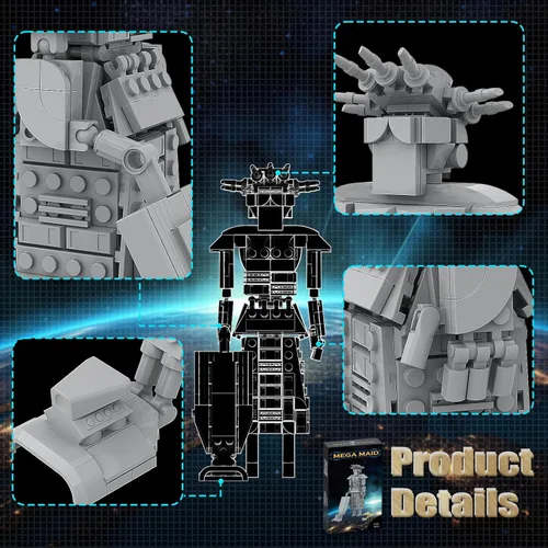 Miniatura 2 de Mega Maid Spaceballs Kit de construcción creativo para adultos, niños, juego de construcción de escritorio, juguete de Navidad, regalo de cumpleaños