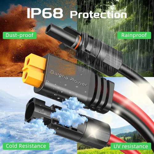 Miniatura 5 de Cable de extensión de carga solar Bateria Power a XT60 10AWG 25 pies, cable adaptador de conector solar a XT60 para panel solar a batería LiFePO4 RV