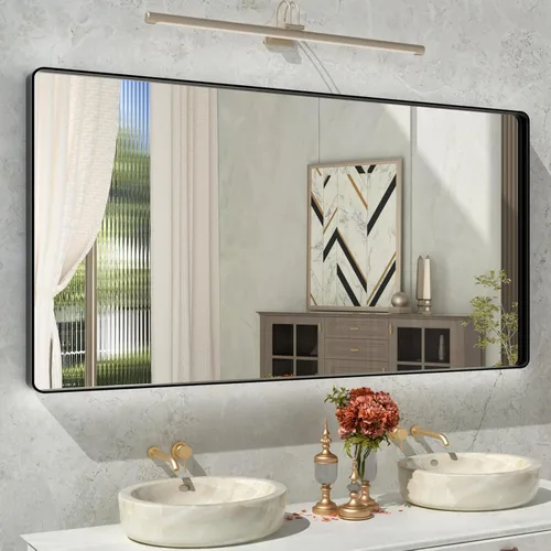 Miniatura 36 de Espejo de baño LED de 72 x 36 pulgadas, retroiluminado y frontal iluminado, espejo de tocador grande iluminado con luces, antiniebla, regulable
