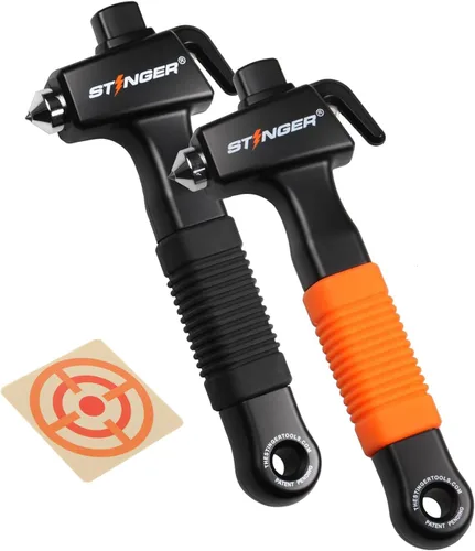 Miniatura 9 de Stinger Super Duty Herramienta de escape de emergencia para automóvil, martillo de seguridad de vehículo de acero al carbono endurecido, 1 pieza