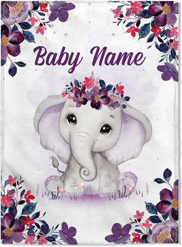 Miniatura 8 de FLOCHIL Manta de bebé personalizada para niñas, manta de bebé personalizada con nombre, manta de bebé de conejo personalizada, regalo para baby