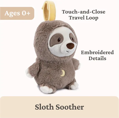 Miniatura 2 de GUND Baby Lil' Luvs On The Go Calmante de Perezoso para Bebés y Recién Nacidos, Animal de Peluche de Perezoso, Juguete con Sonido, Marrón/Crema, 6