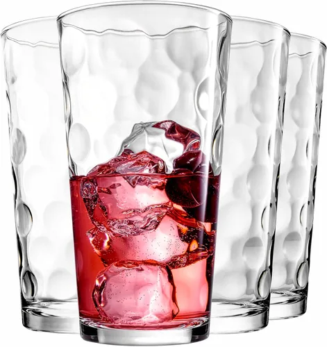 Miniatura 10 de Home Essentials - Juego de 10 vasos de jugo, cristalería de 7 onzas, vasos pequeños con lente circular interior. Ideal para jugo, leche, agua; aptos
