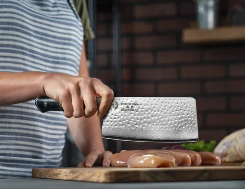 Miniatura 2 de Regalia Cuchillo de Carnicero Chino de Carne de 7 pulgadas: Cuchillo Japonés Profesional de Servicio Pesado AUS-10 Acero Damasco de 67 Capas Hoja