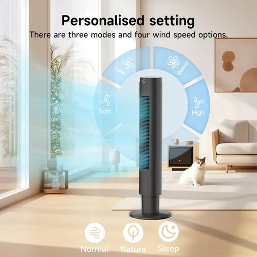 Miniatura 5 de PHILODECO Ventiladores de torre para el hogar, ventilador de piso vertical con control remoto de vibración de 80°, múltiples modos, temporizador