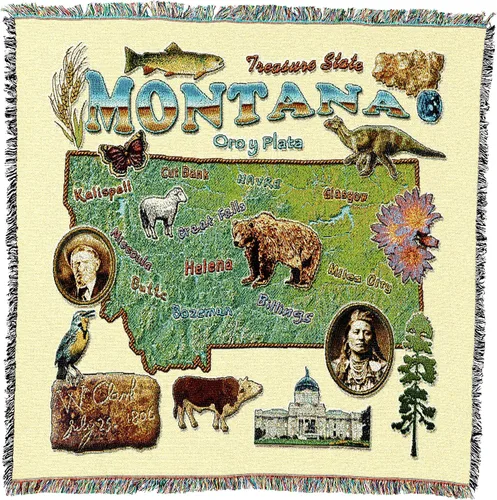 Miniatura 17 de Pure Country Weavers State of Alabama - Manta cuadrada para regalo, manta de tapiz tejida de algodón, fabricada en los Estados Unidos