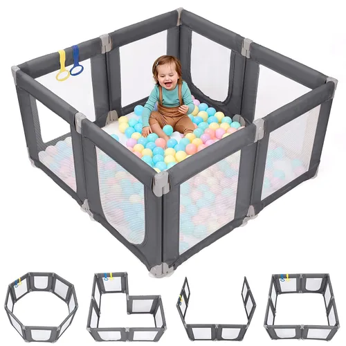 Miniatura 15 de Dripex Corralito para bebés, corralito pequeño de 47×47 pulgadas para bebés, corralito de juegos para bebés con mayor seguridad
