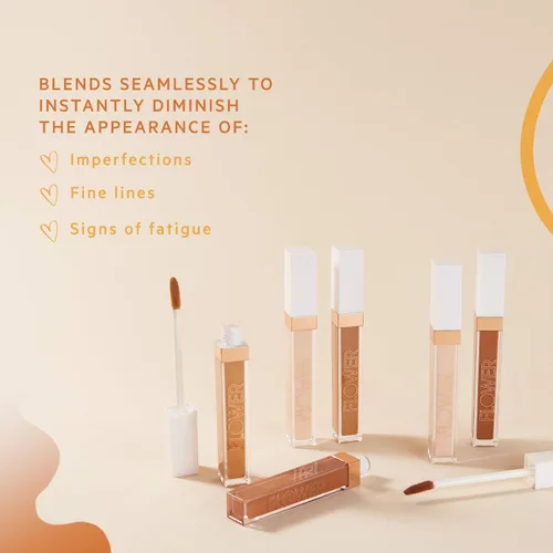 Miniatura 2 de FLOWER BEAUTY by Drew Barrymore Light Illusion Corrector de cobertura completa, difusa ojeras oscuras debajo de los ojos + manchas borrosas – Light